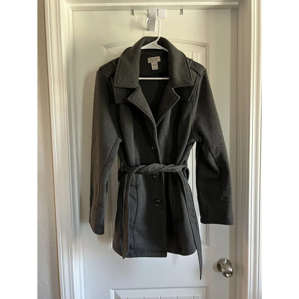 Sabrina Lauren New York Women's Gray Belted Coat